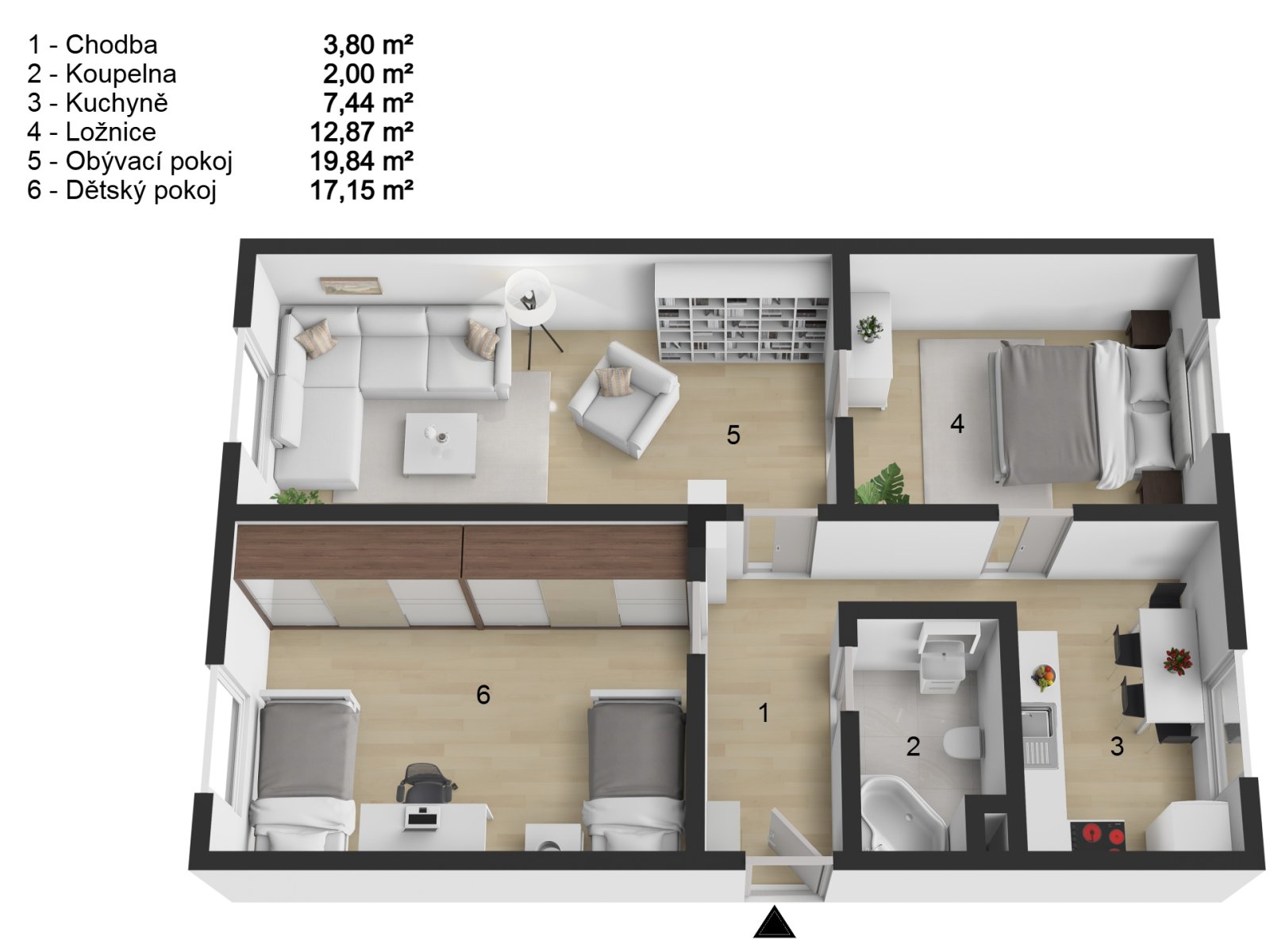 Byt 3+1, osobní vlastnictví, Trutnov - Kryblice