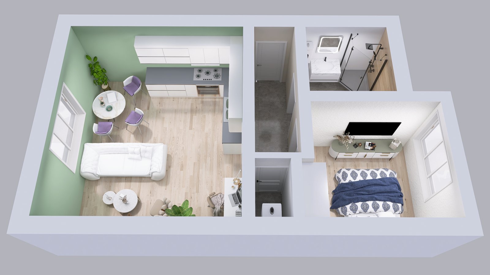 Zděný byt 2+kk po kompletní rekonstrukci, osobní vlastnictví, Úpice, okres Trutnov