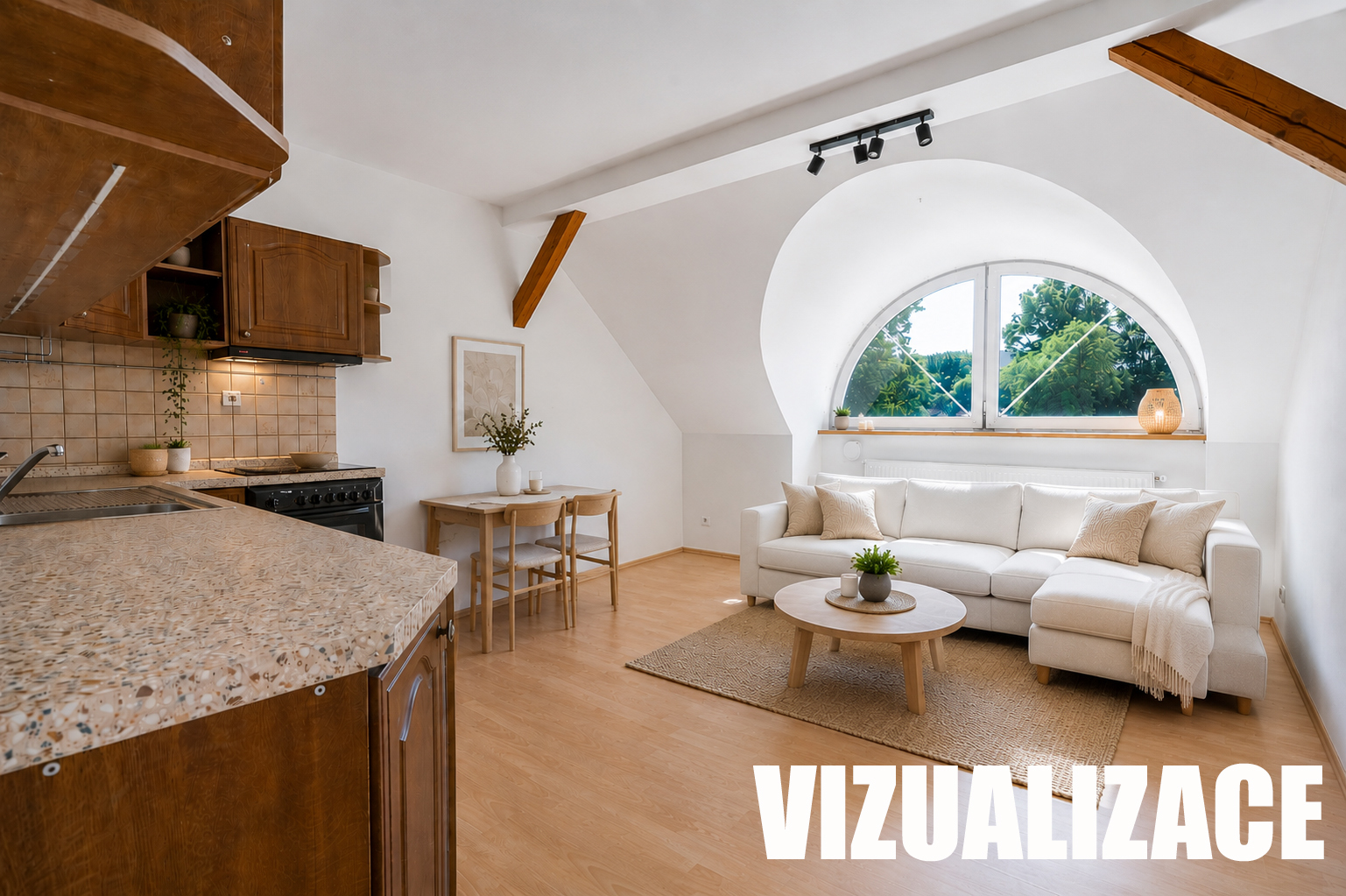 Zděný byt 2+kk po rekonstrukci, garáž, společná zahrada, Trutnov - centrum, ul. Polská