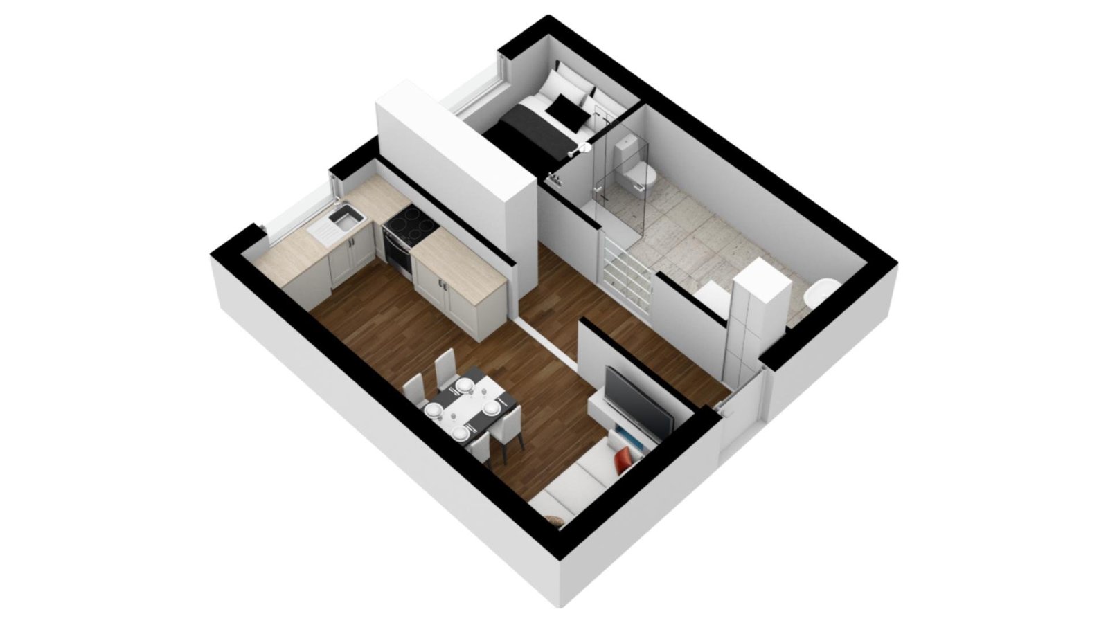 Prodej moderního bytu - 2+kk, 37 m2, Rýchorské sídliště, Svoboda nad Úpou