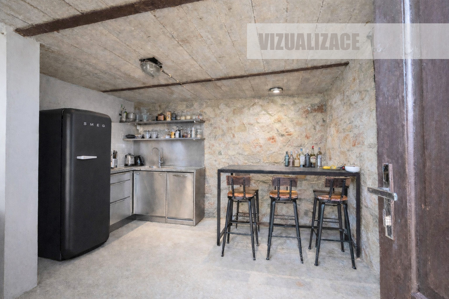 Dvoupodlažní chatka s podkrovím, Trutnov - Kryblice, zadní část kolonie