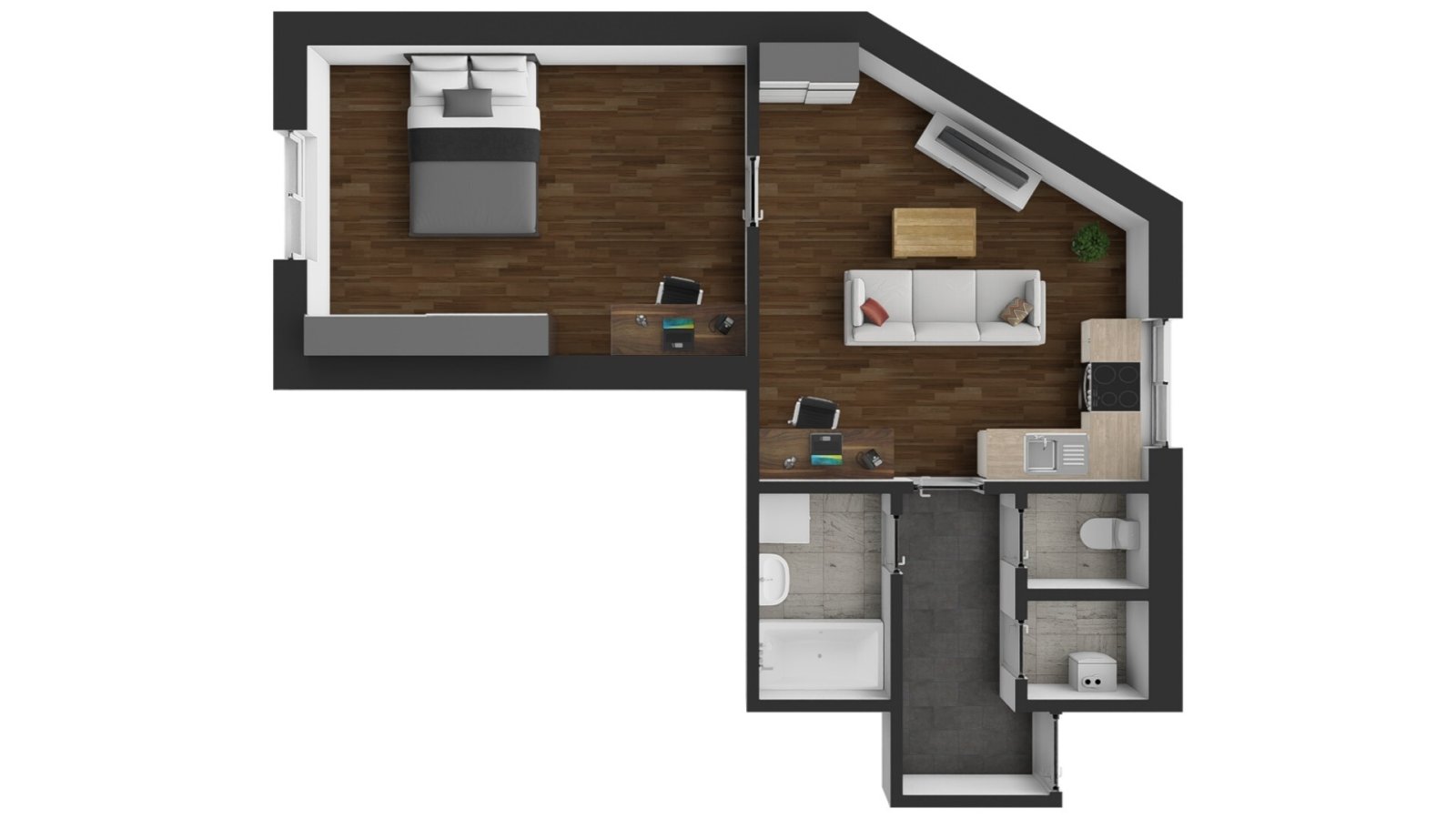 Pronájem: Byt 2+kk, nízké náklady, centrum - Libušinka - Trutnov