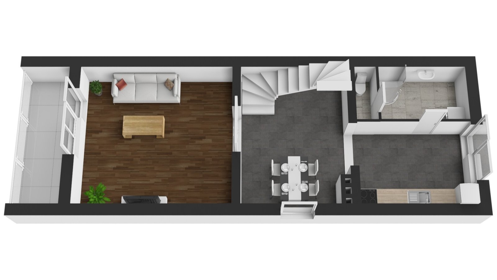 Prodej krajového řadového domu, 2x garáž, zahrada, Úpice – Rtyňka, okres Trutnov