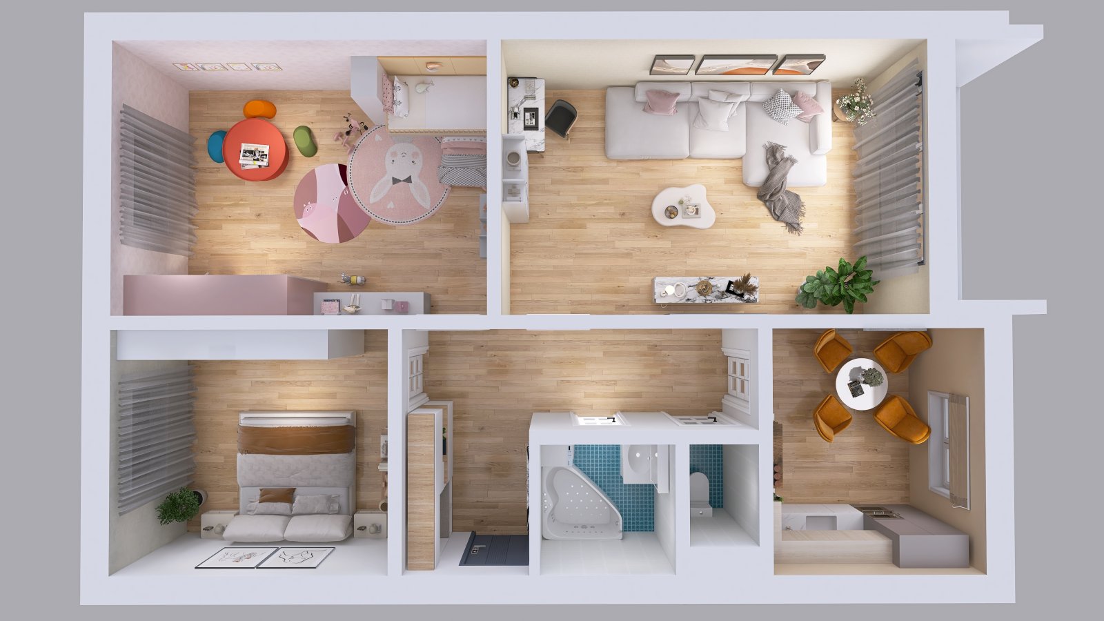Družstevní byt 3+1 s lodžií, Trutnov - Pampelišková, BD TILIA