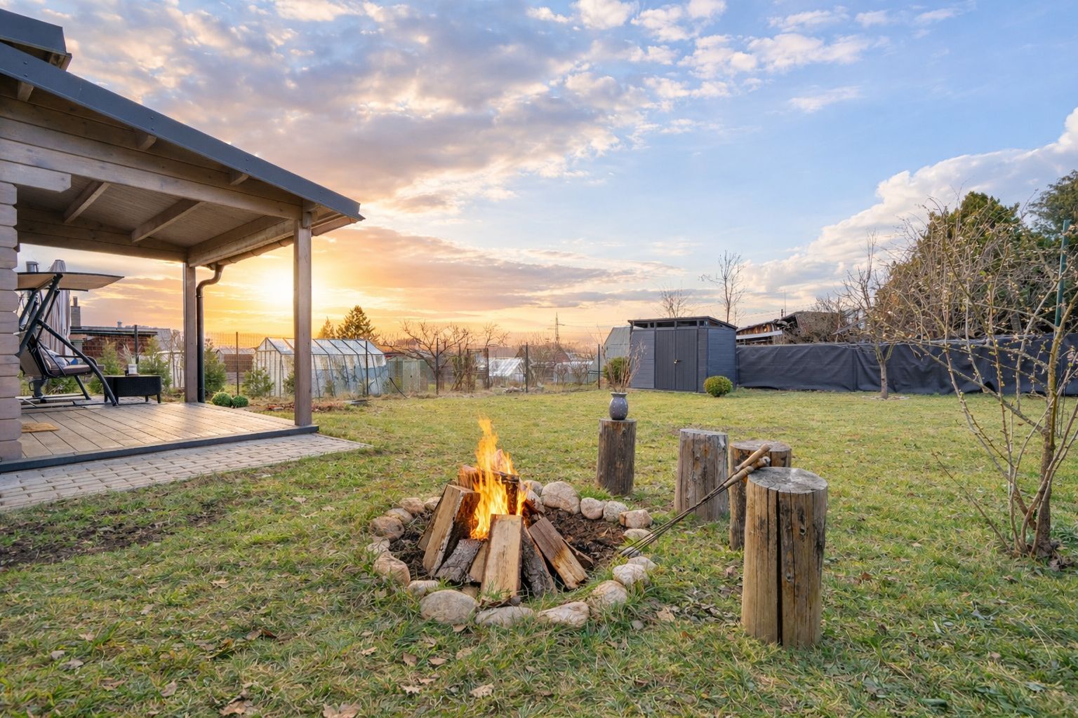 Rezervace: Novostavba zahradní chaty 2+kk s domkem na nářadí, zahrádkářská kolonie, Trutnov, Bojiště